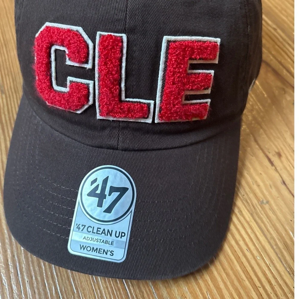 '47 Brand Cleveland Browns Hat Women Brown CLE Chenille Baseball Cap SIZE OSFA